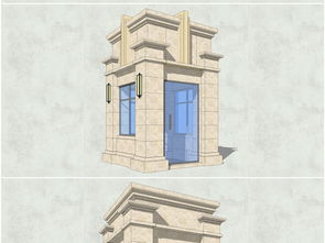 精品欧式古典风格岗亭保安室入口门房SU模型设计素材 建筑模型模型大全 18500900